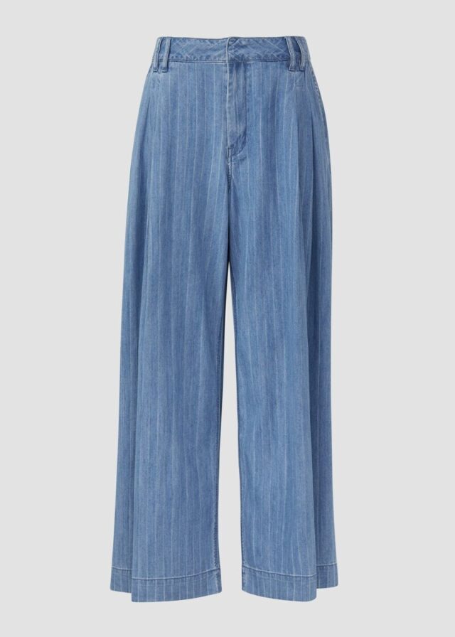 Fließende Jeans mit Nadelstreifen / Relaxed Fit / High Rise / Extra Wide Leg