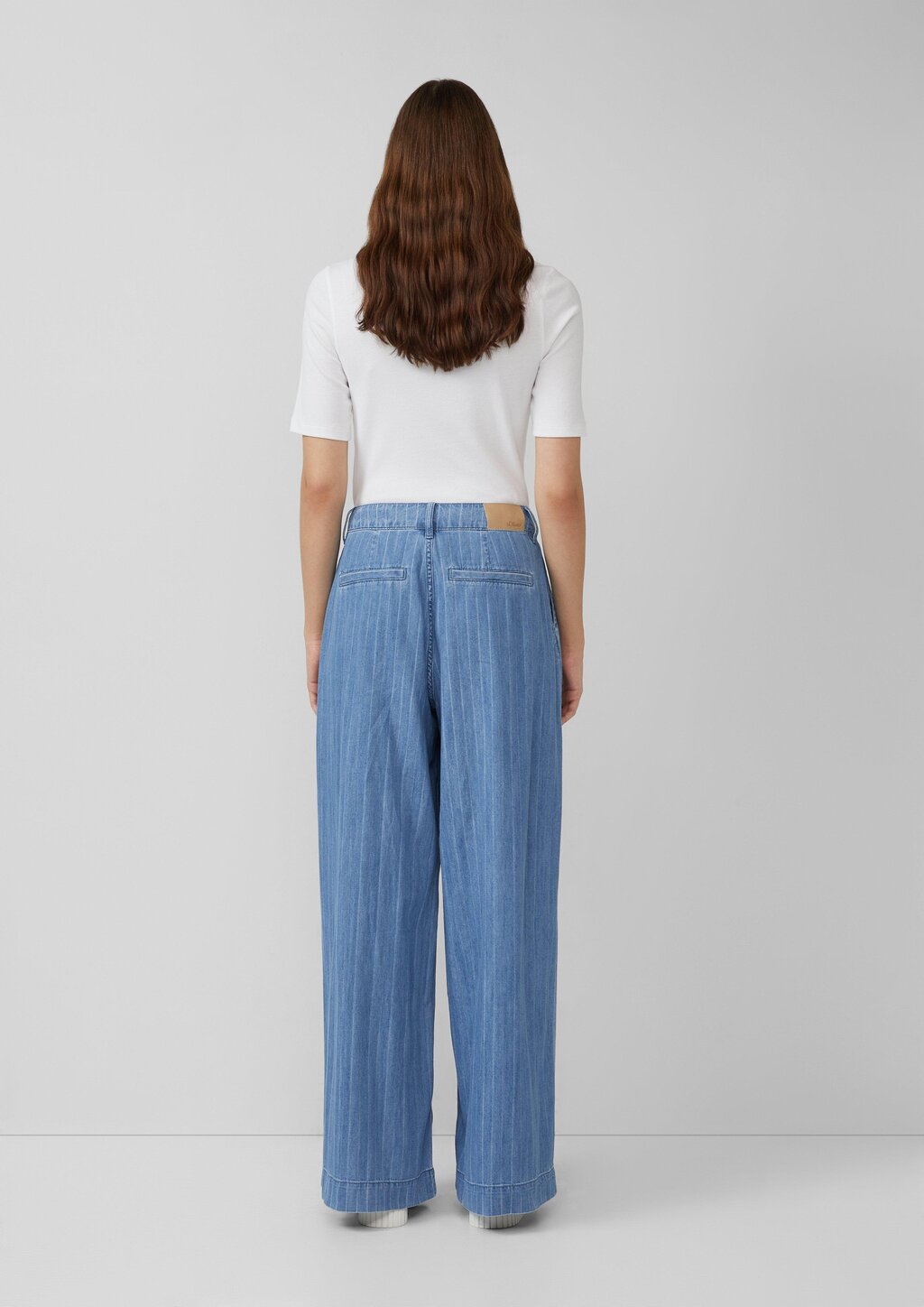 Fließende Jeans mit Nadelstreifen / Relaxed Fit / High Rise / Extra Wide Leg