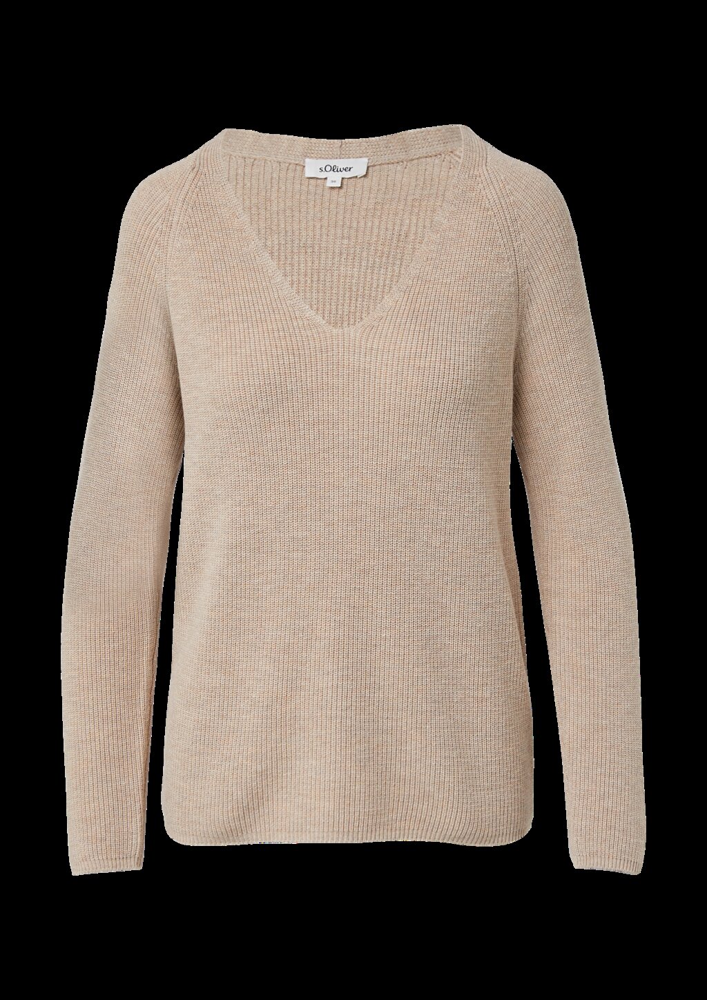 Strickpullover aus Baumwollmix mit V-Ausschnitt