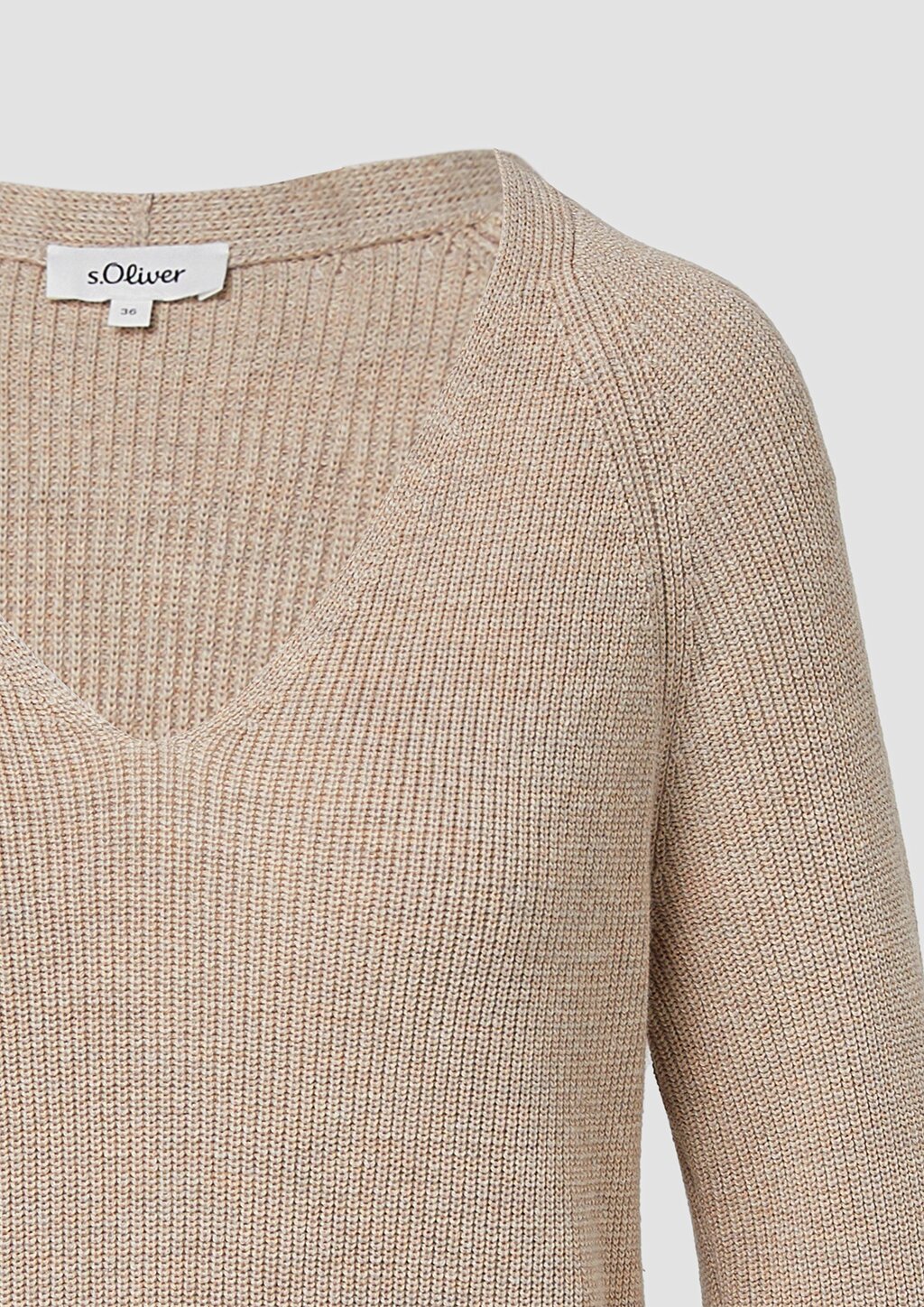 Strickpullover aus Baumwollmix mit V-Ausschnitt