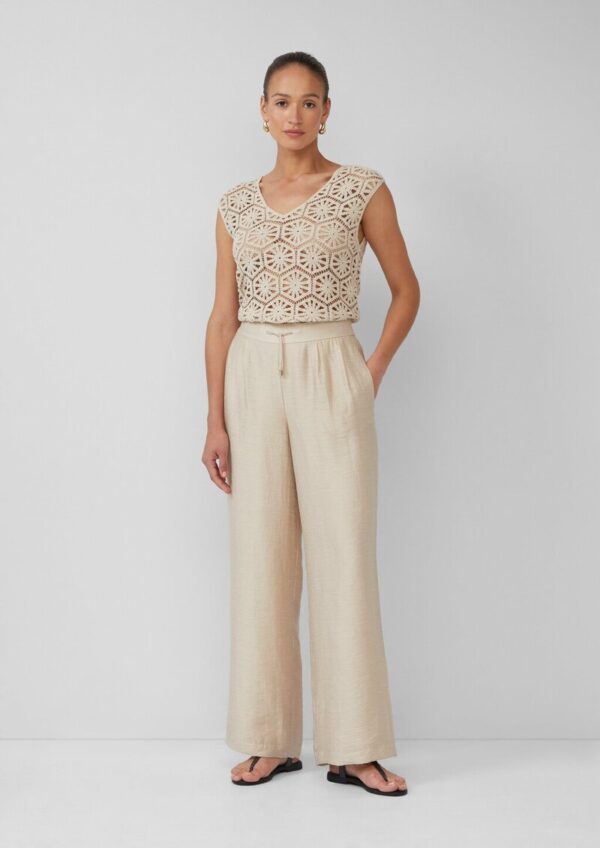 Extra-Wide-Leg-Hose aus Leinenmix