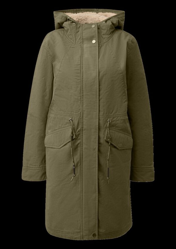 Gefütterter Parka mit Teddyplüsch in der Kapuze