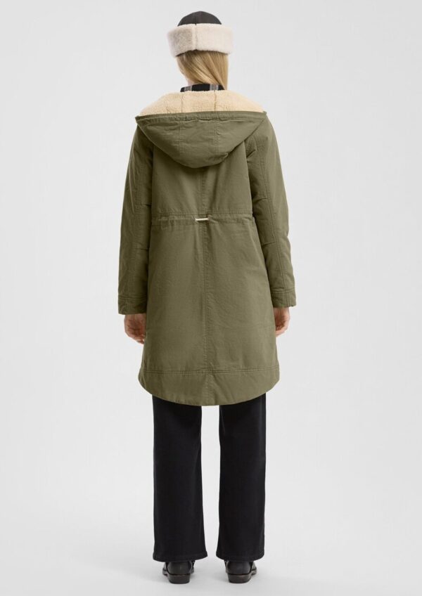 Gefütterter Parka mit Teddyplüsch in der Kapuze