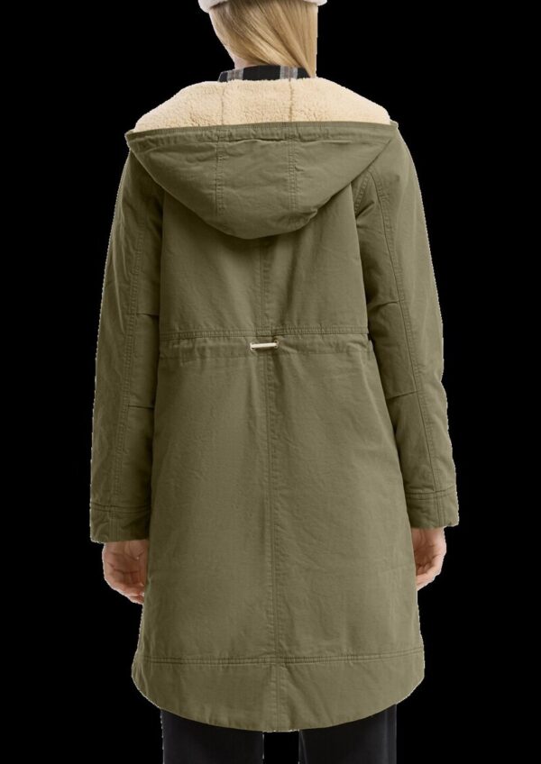 Gefütterter Parka mit Teddyplüsch in der Kapuze