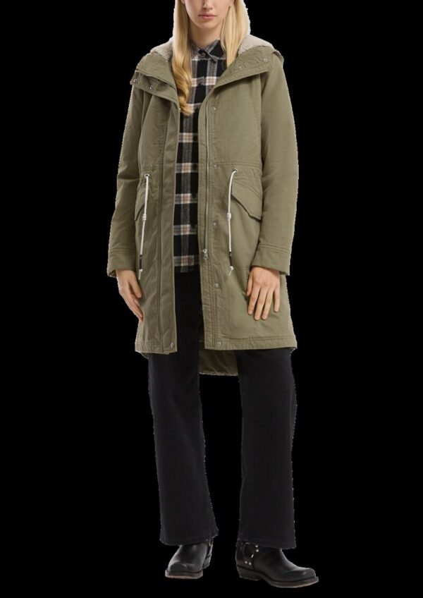 Gefütterter Parka mit Teddyplüsch in der Kapuze