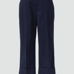 Baumwoll-Culotte mit Bügelfalte und fixiertem Umschlag