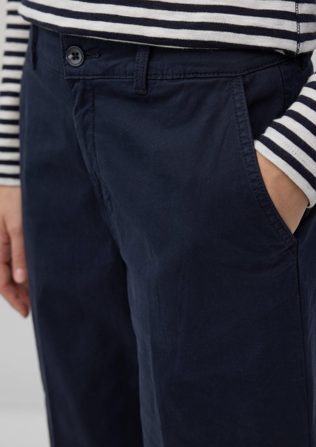 Baumwoll-Culotte mit Bügelfalte und fixiertem Umschlag