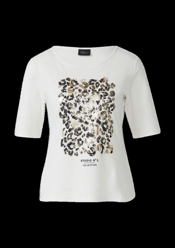 T-Shirt mit halblangem Arm und Leo-Frontprint