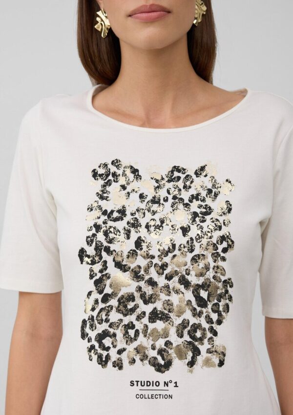 T-Shirt mit halblangem Arm und Leo-Frontprint