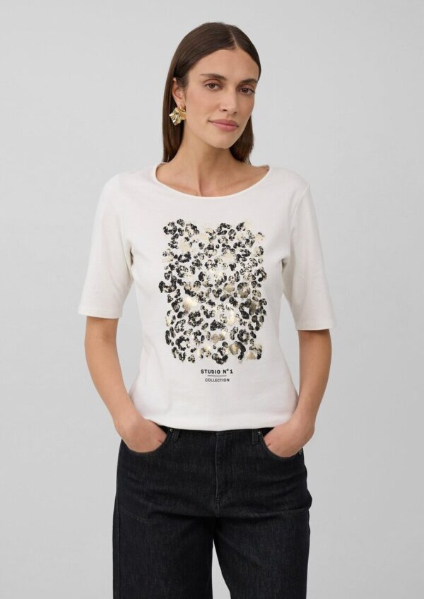 T-Shirt mit halblangem Arm und Leo-Frontprint