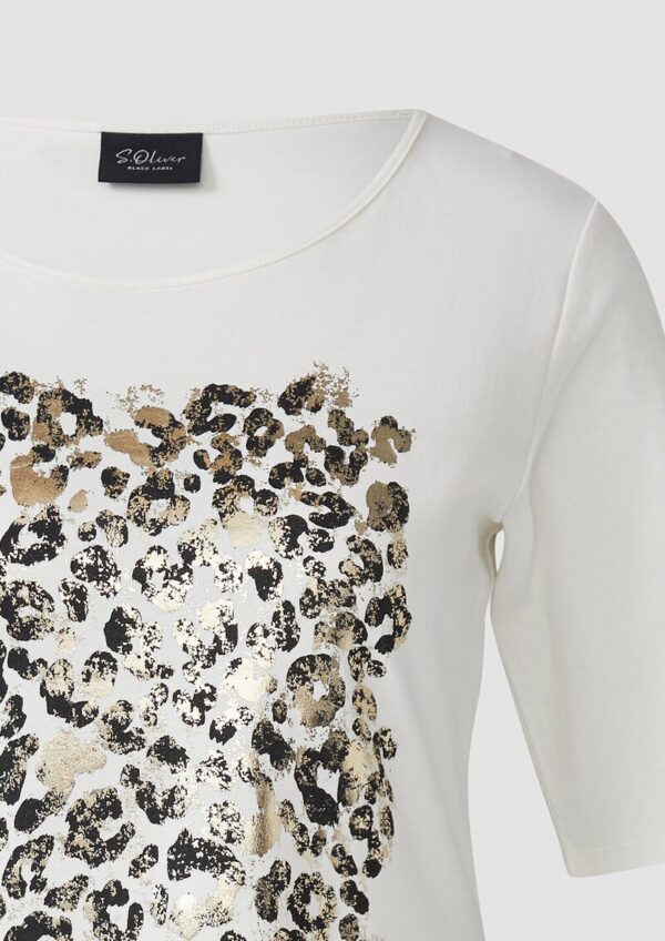 T-Shirt mit halblangem Arm und Leo-Frontprint