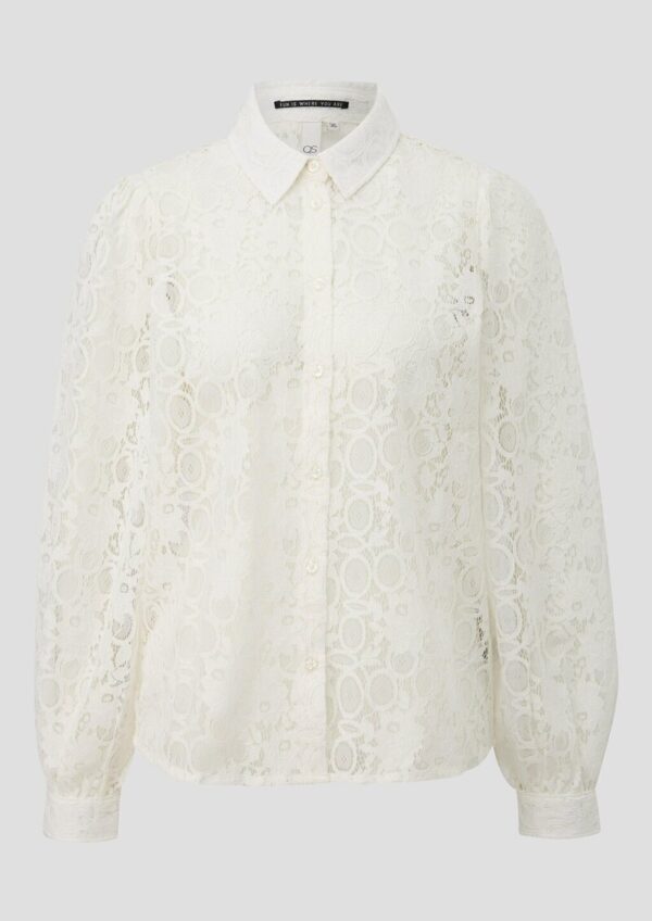 Spitzenbluse mit Knopfleiste