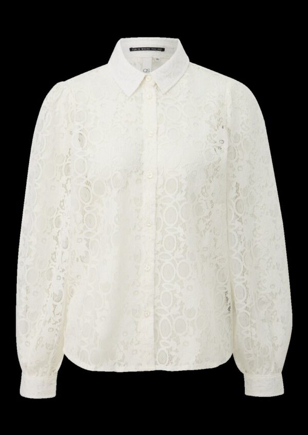 Spitzenbluse mit Knopfleiste