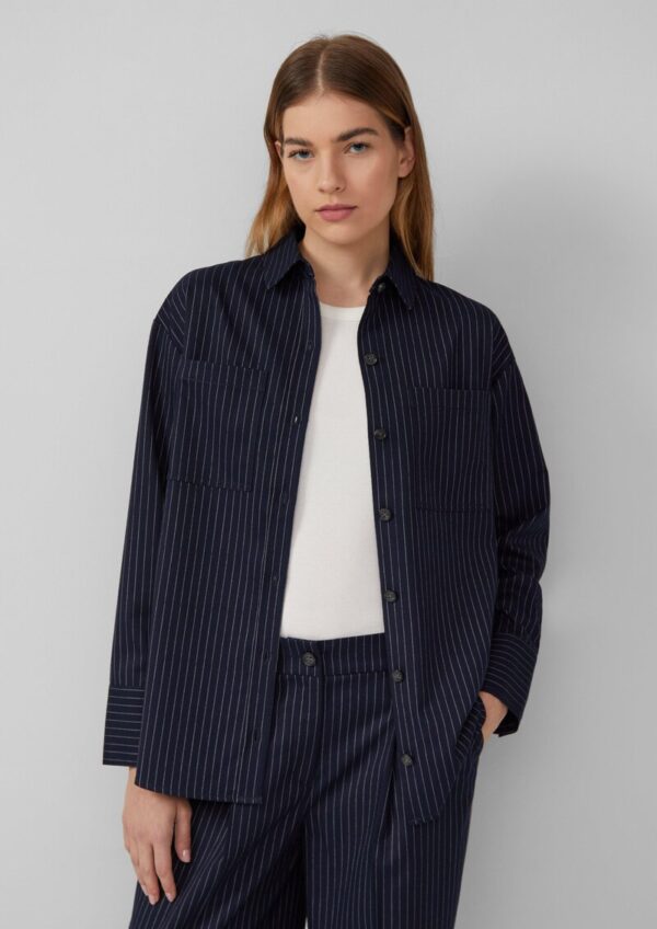 Overshirt mit Nadelstreifen in Oversize