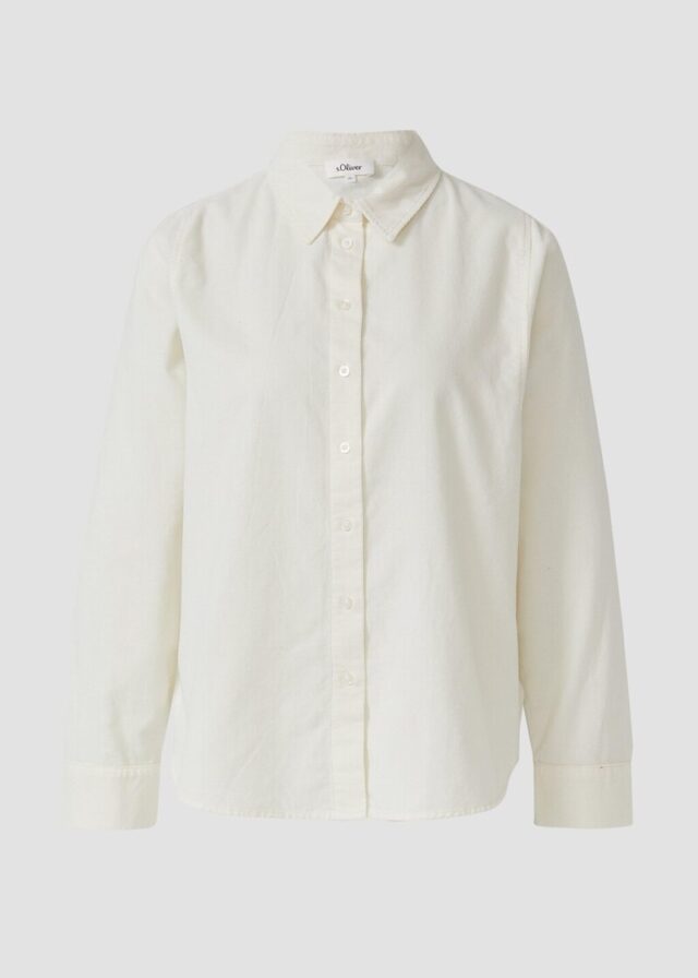Feincord-Bluse mit Hemdkragen