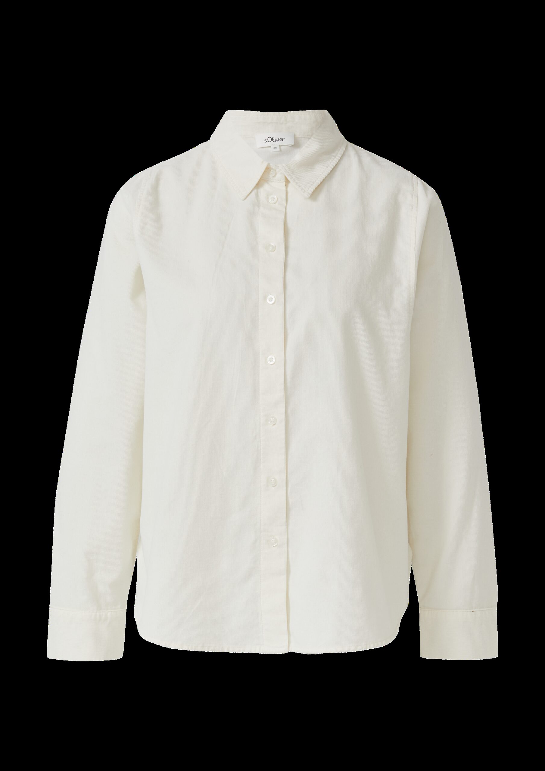 Feincord-Bluse mit Hemdkragen