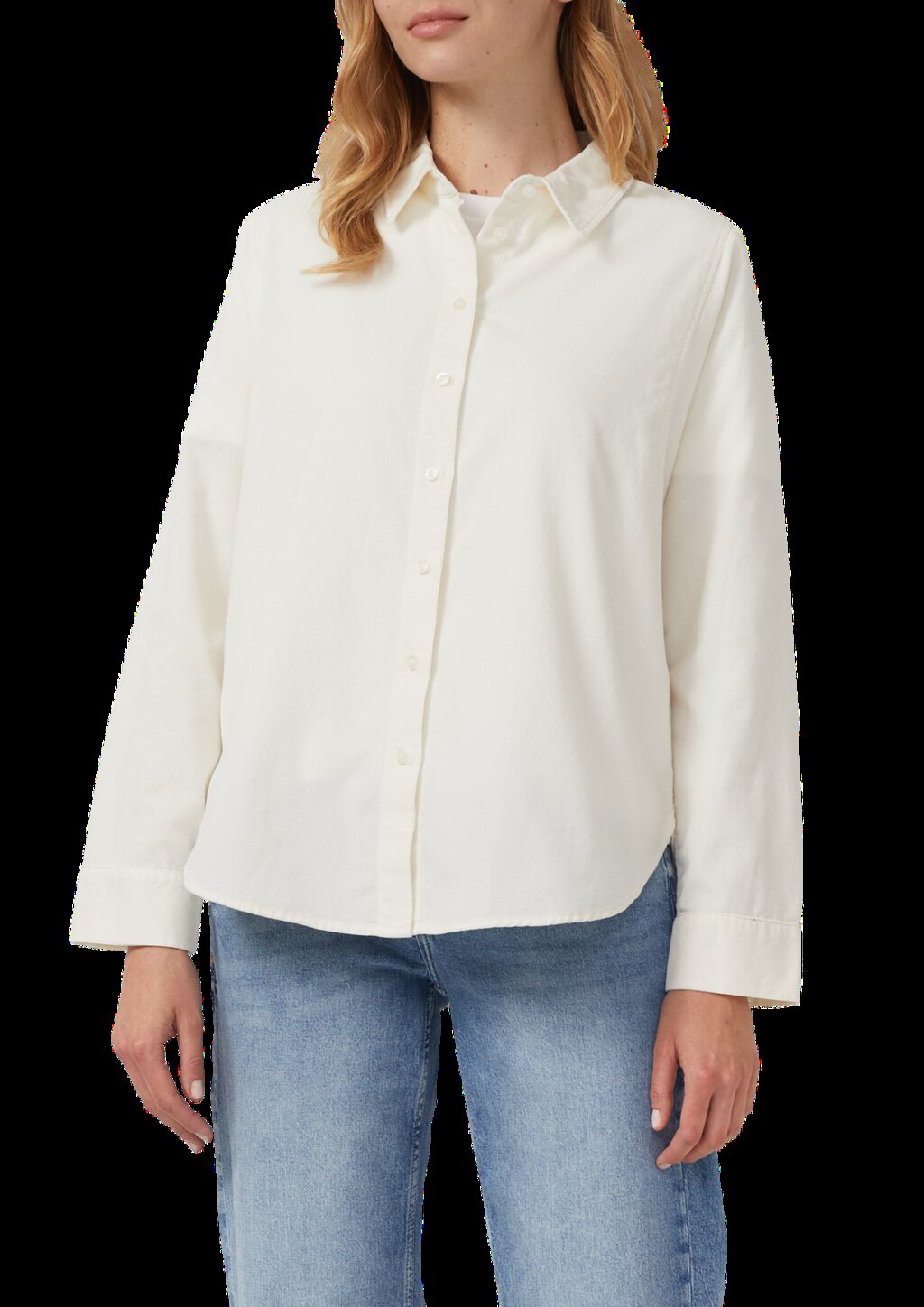 Feincord-Bluse mit Hemdkragen