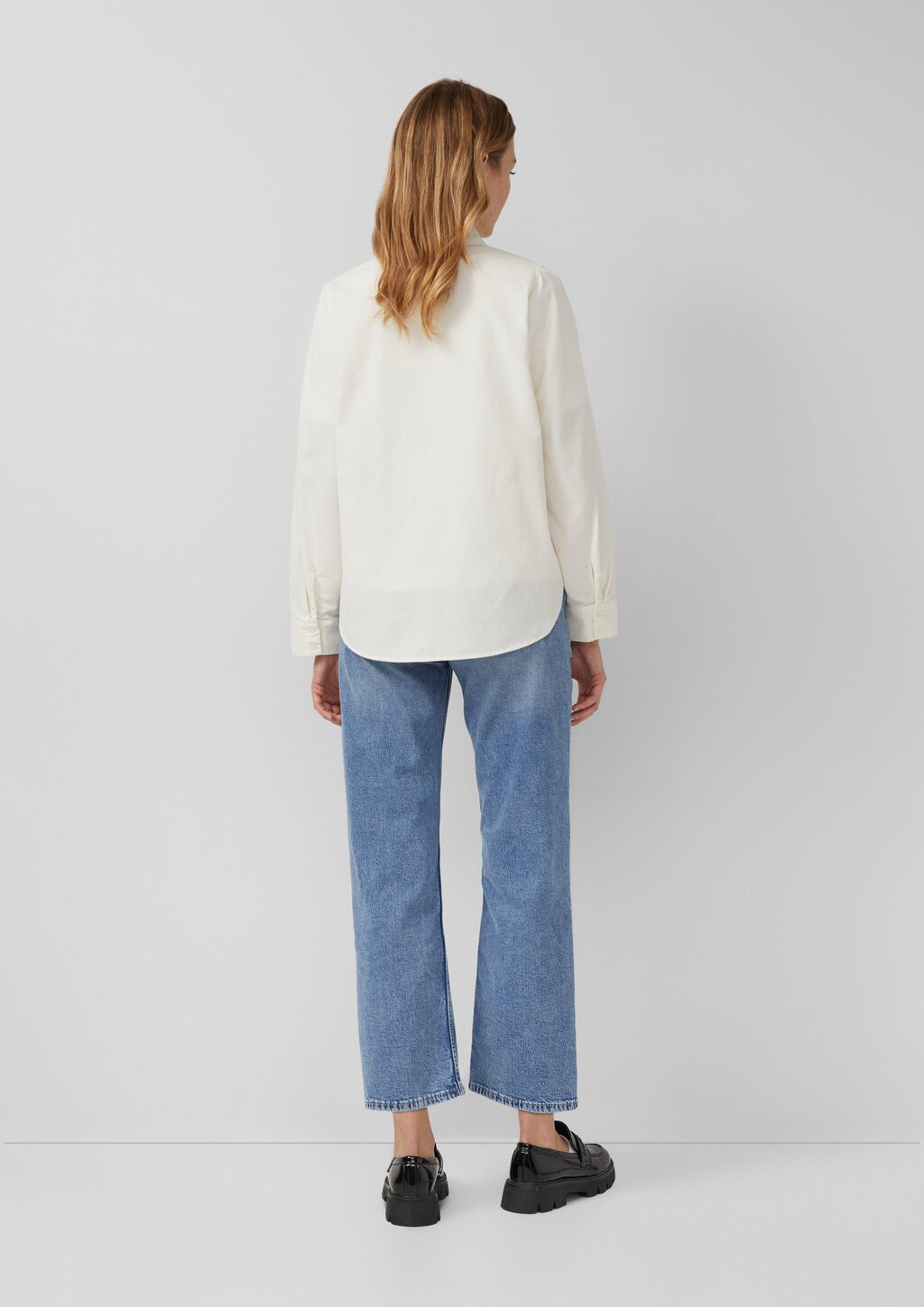 Feincord-Bluse mit Hemdkragen