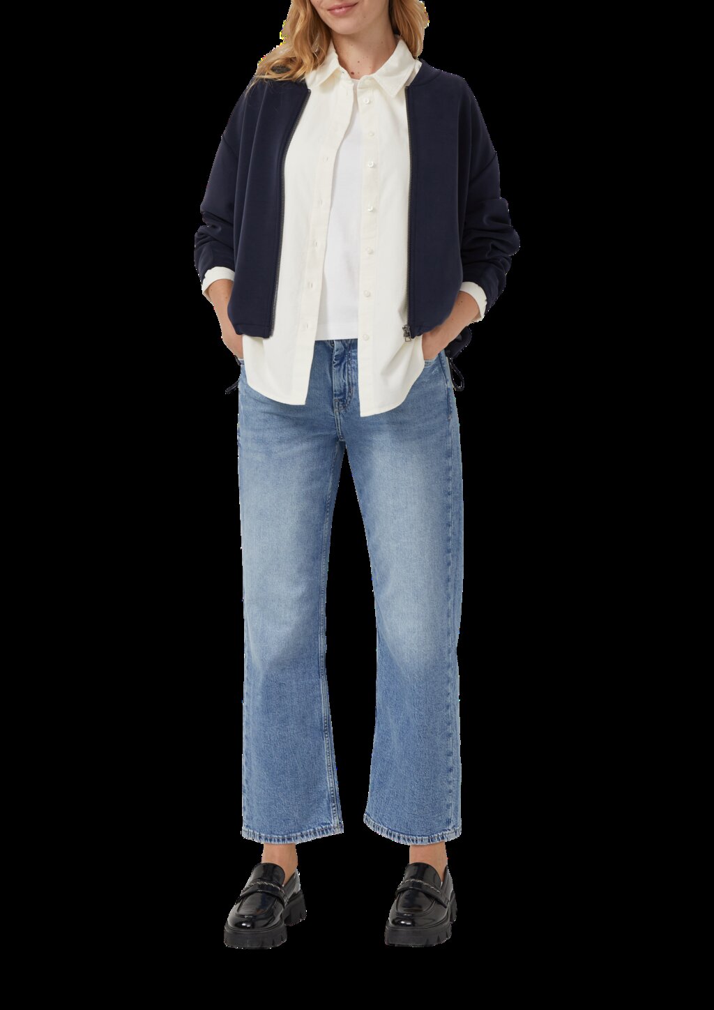 Feincord-Bluse mit Hemdkragen