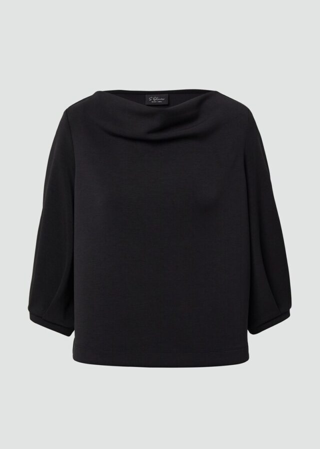 Weiches Sweatshirt aus Scuba mit Wasserfall-Ausschnitt