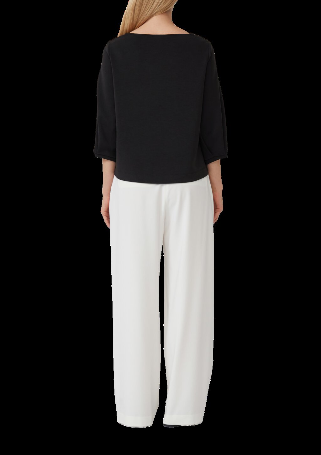 Weiches Sweatshirt aus Scuba mit Wasserfall-Ausschnitt