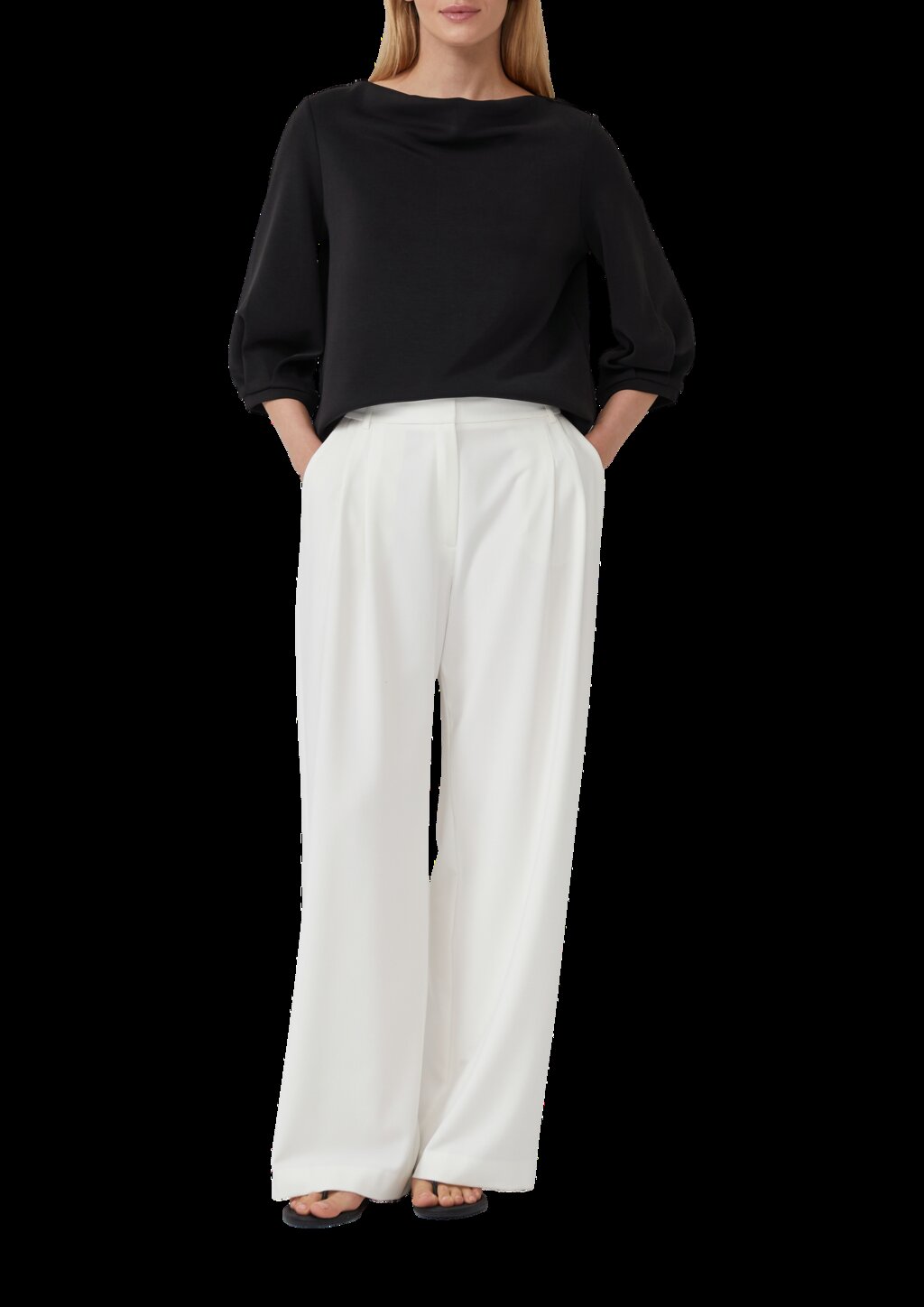 Weiches Sweatshirt aus Scuba mit Wasserfall-Ausschnitt