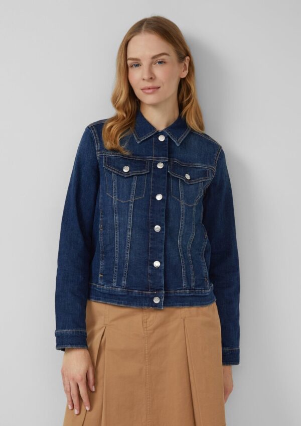 Elastische Slim-Fit-Jeansjacke aus Baumwollmix