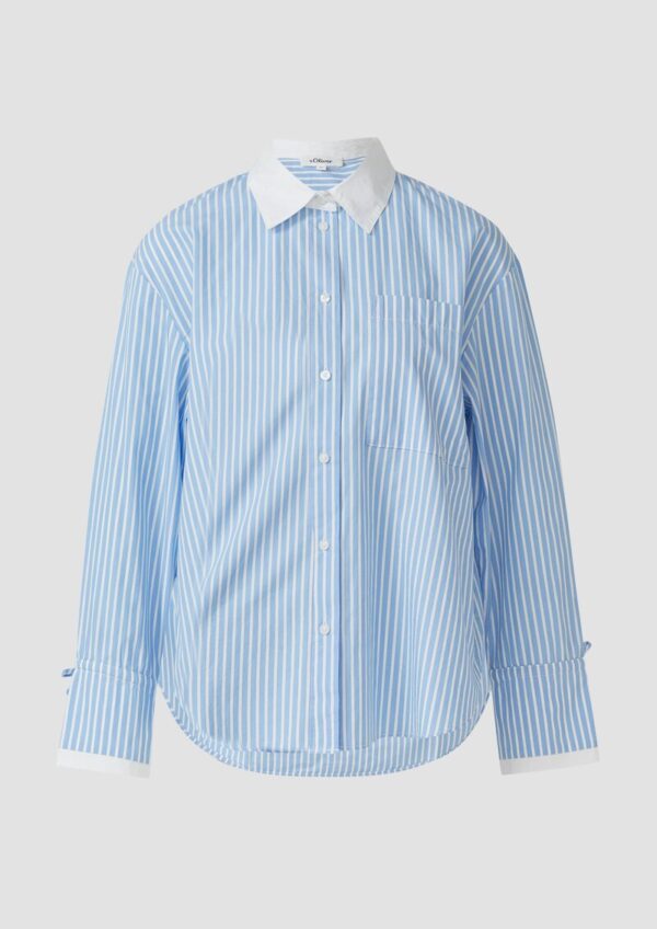 Popeline-Bluse im Relaxed Fit mit Manschetten-Detail