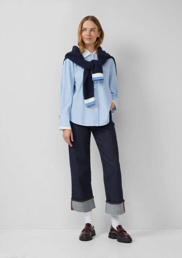 Popeline-Bluse im Relaxed Fit mit Manschetten-Detail