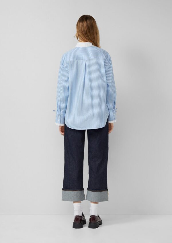 Popeline-Bluse im Relaxed Fit mit Manschetten-Detail