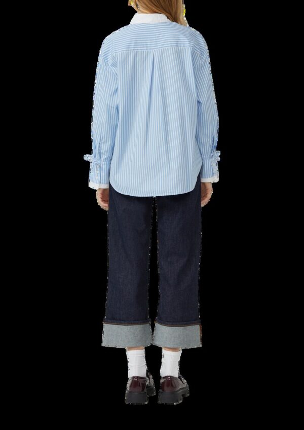 Popeline-Bluse im Relaxed Fit mit Manschetten-Detail