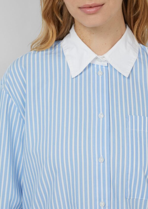 Popeline-Bluse im Relaxed Fit mit Manschetten-Detail