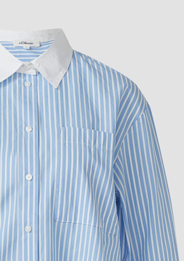 Popeline-Bluse im Relaxed Fit mit Manschetten-Detail