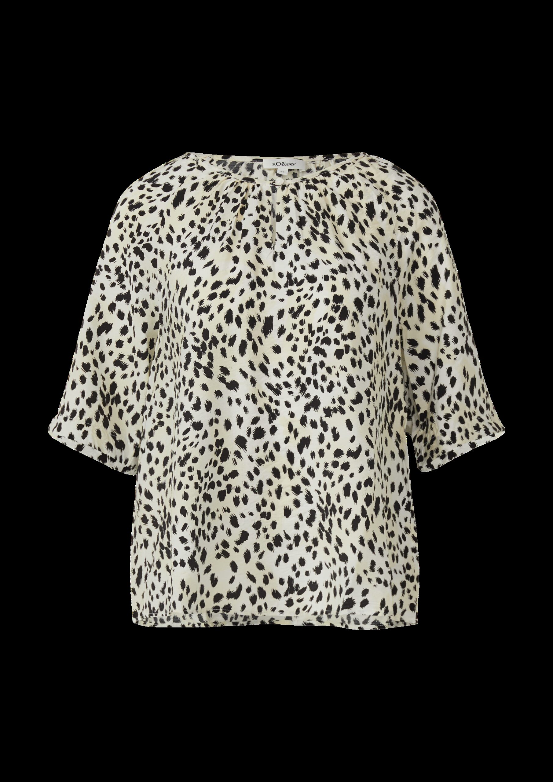 Strukturierte Bluse aus Viskosemix mit Raffung