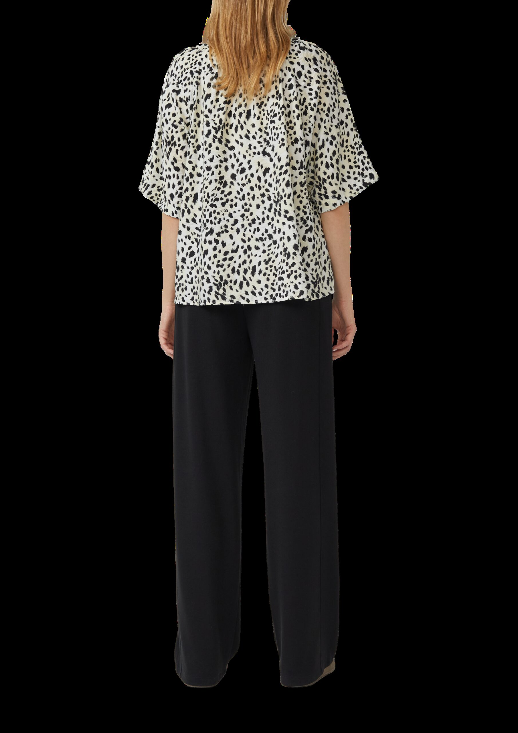 Strukturierte Bluse aus Viskosemix mit Raffung