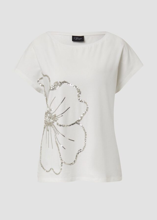 T-Shirt im Relaxed Fit mit Pailletten-Applikation