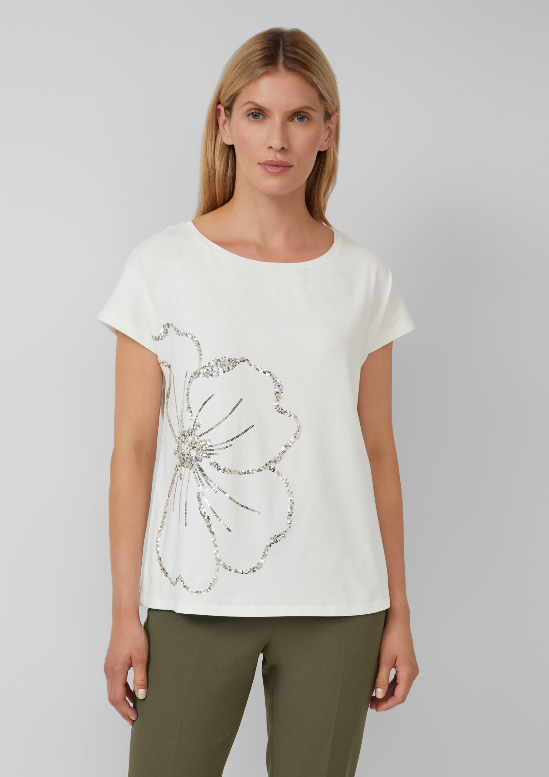 T-Shirt im Relaxed Fit mit Pailletten-Applikation