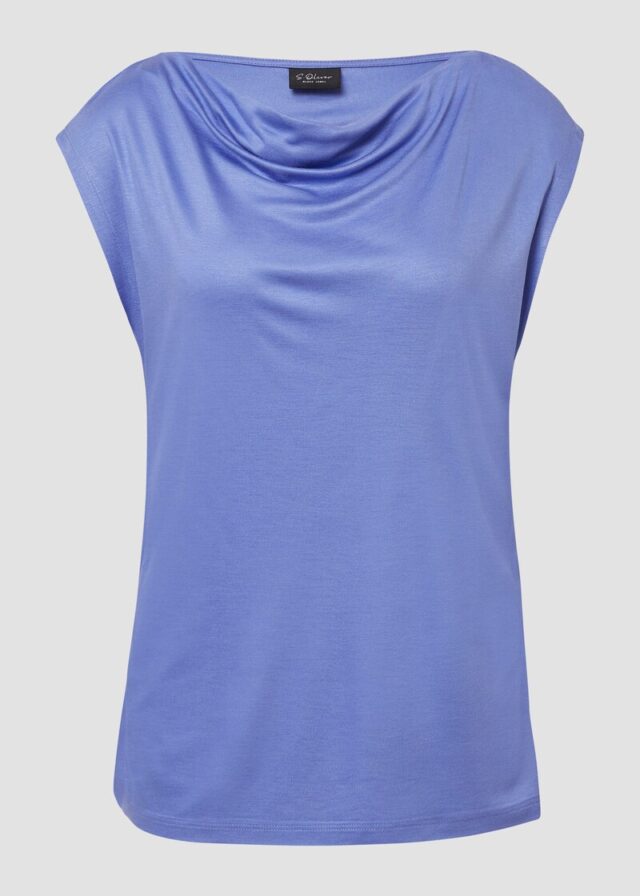 T-Shirt aus Viskose mit Wasserfall-Ausschnitt