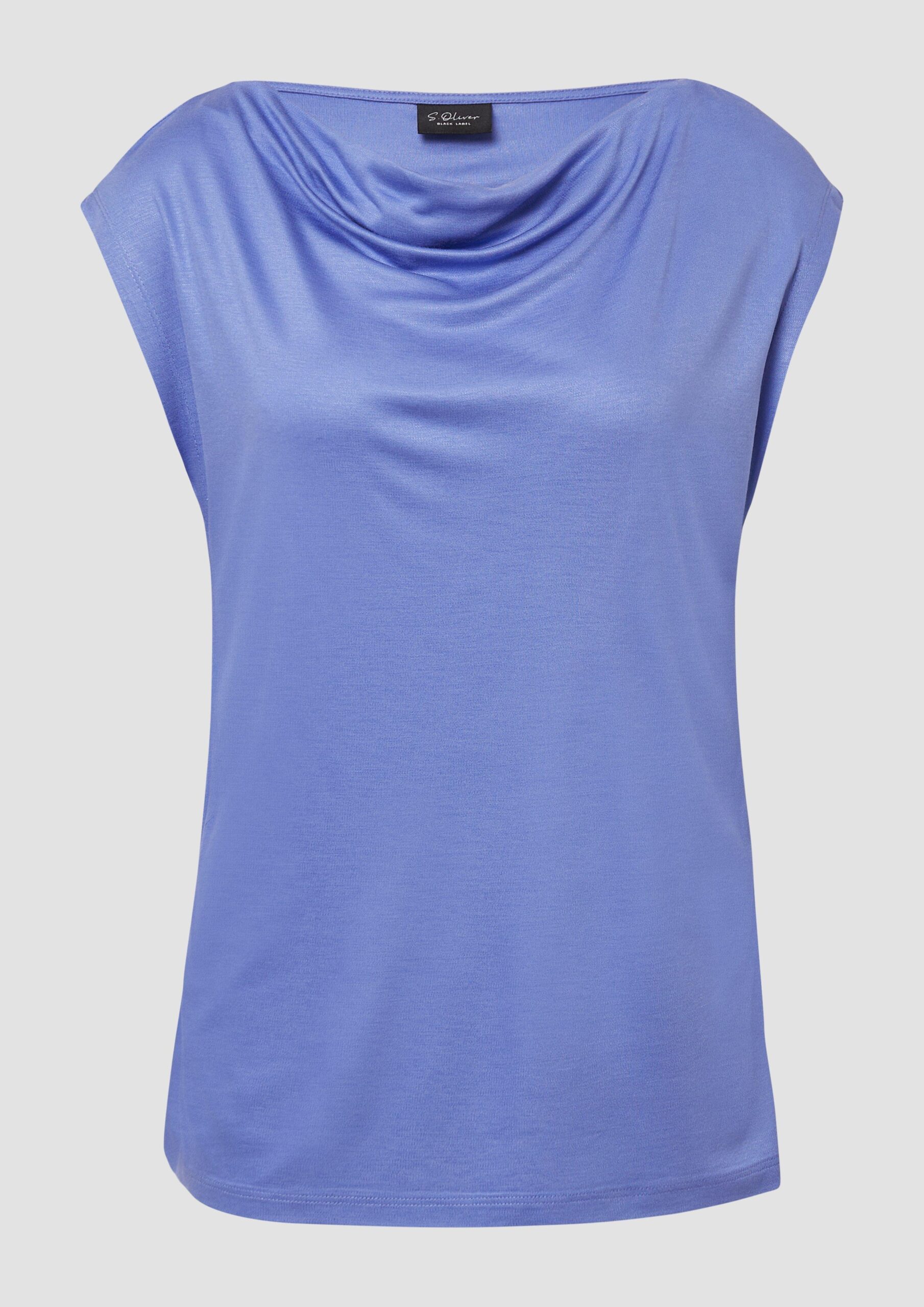 T-Shirt aus Viskose mit Wasserfall-Ausschnitt