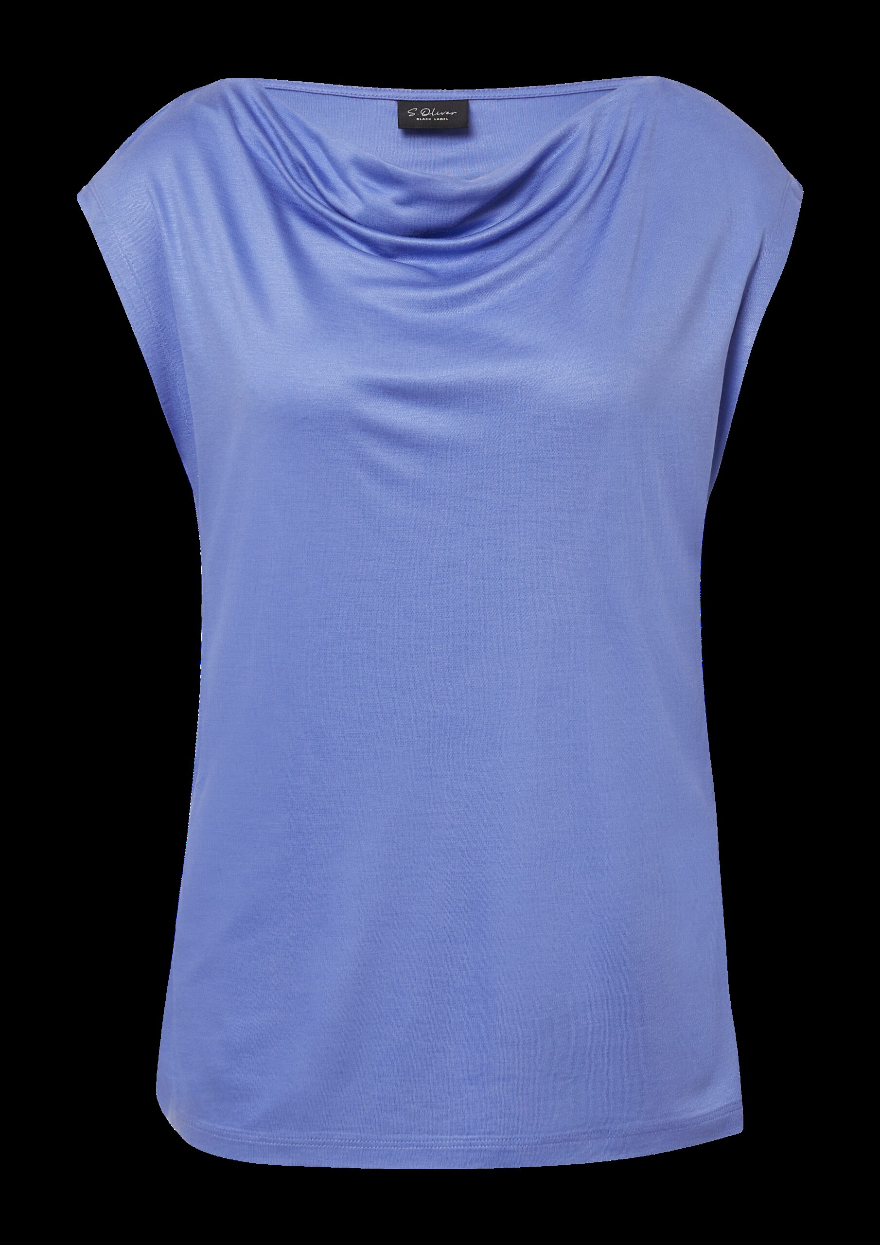 T-Shirt aus Viskose mit Wasserfall-Ausschnitt