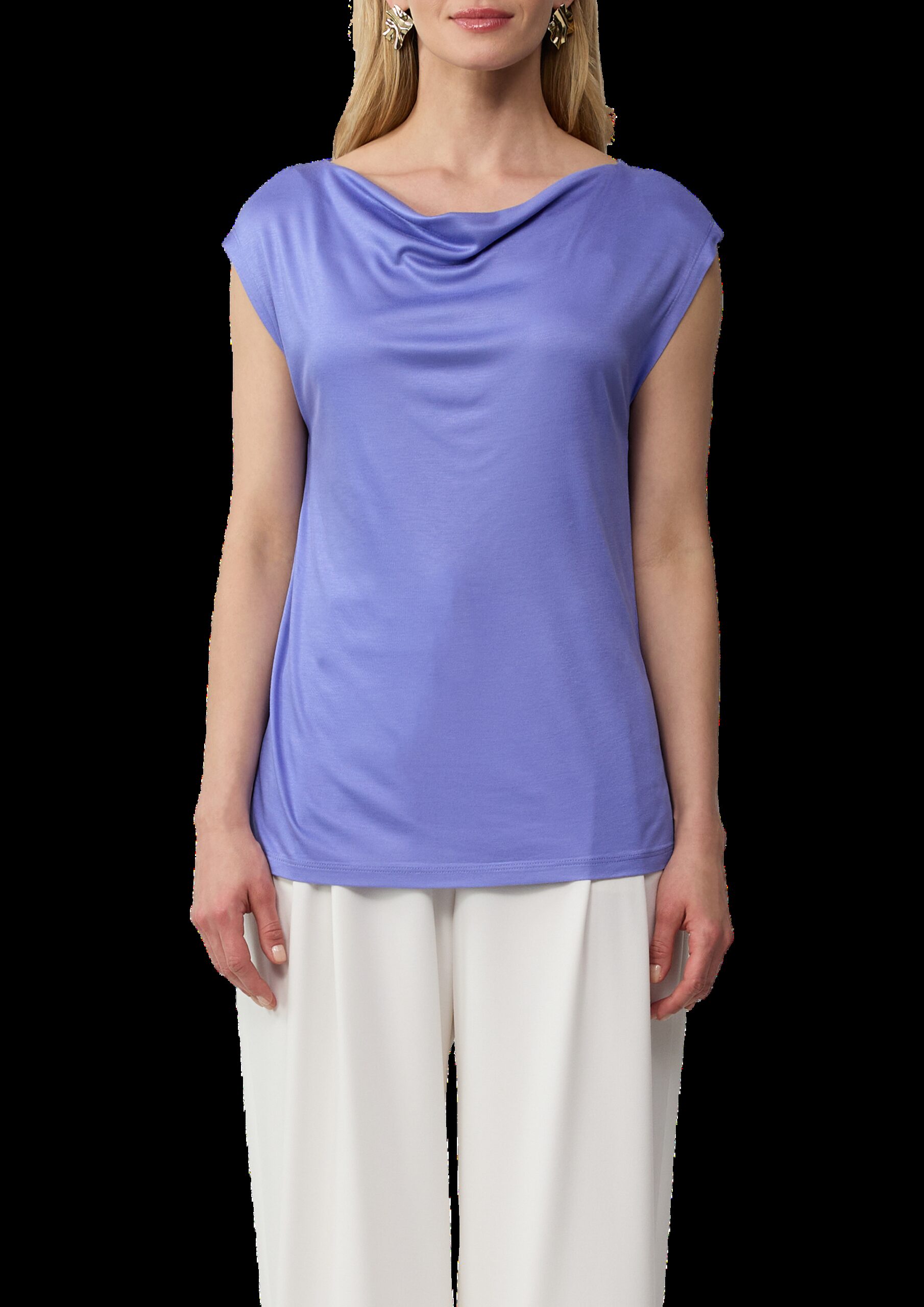 T-Shirt aus Viskose mit Wasserfall-Ausschnitt