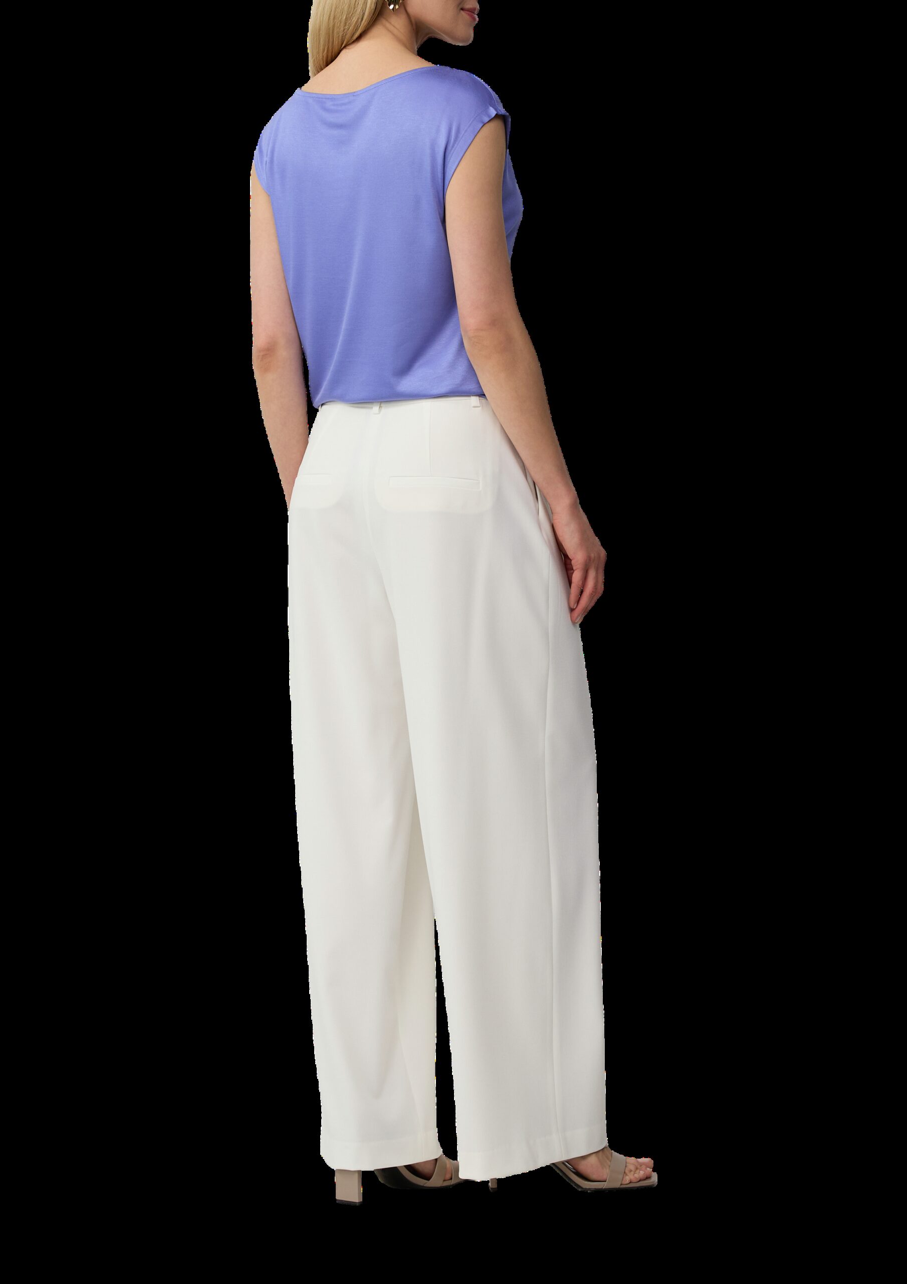 T-Shirt aus Viskose mit Wasserfall-Ausschnitt