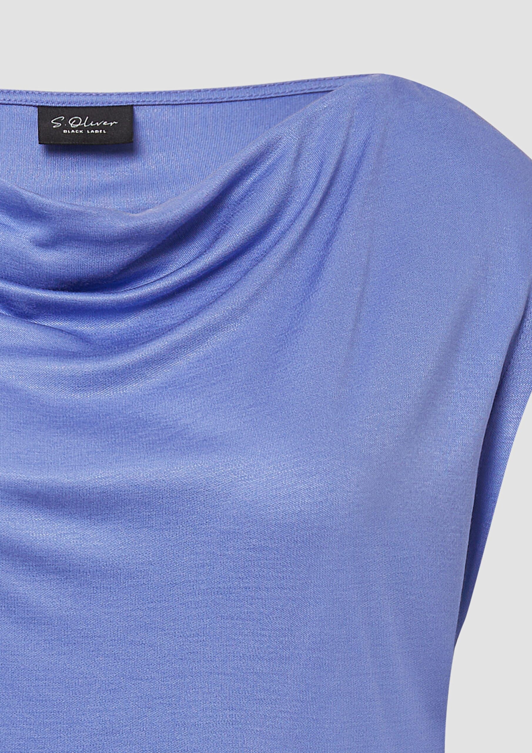 T-Shirt aus Viskose mit Wasserfall-Ausschnitt