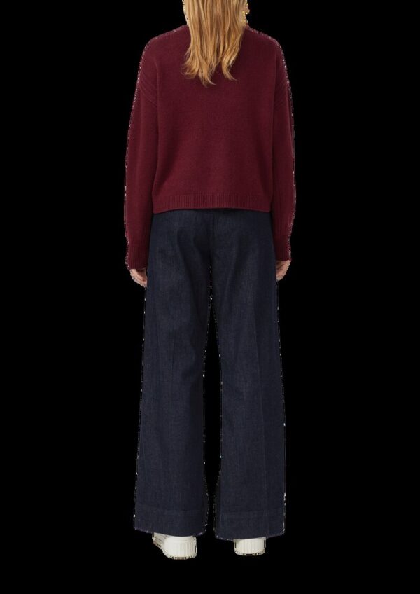 Verkürzter Strickpullover aus Wollmix mit Ripp-Details