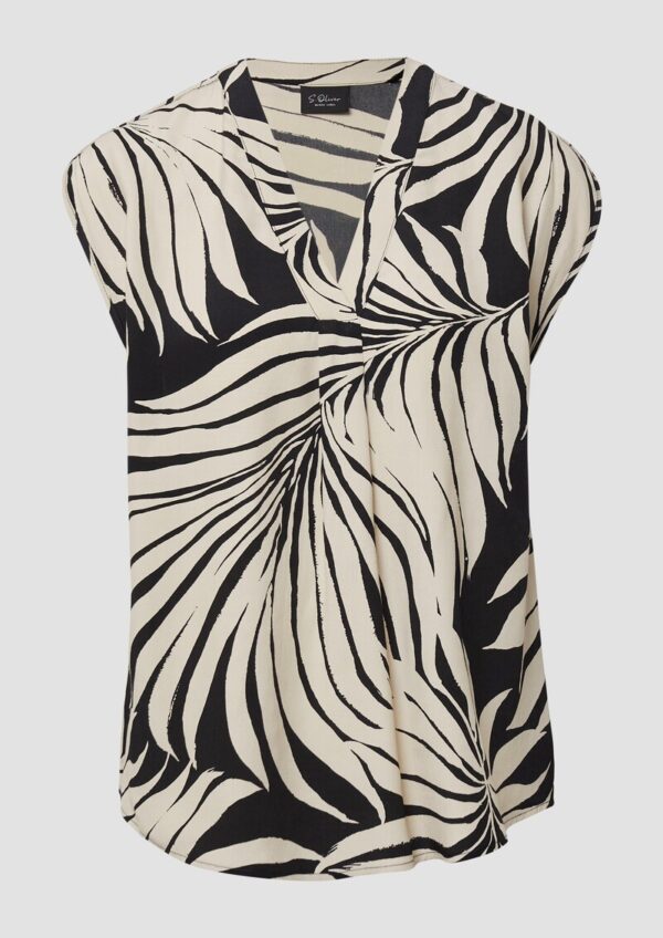 Fließende Viskosebluse mit floralem Print