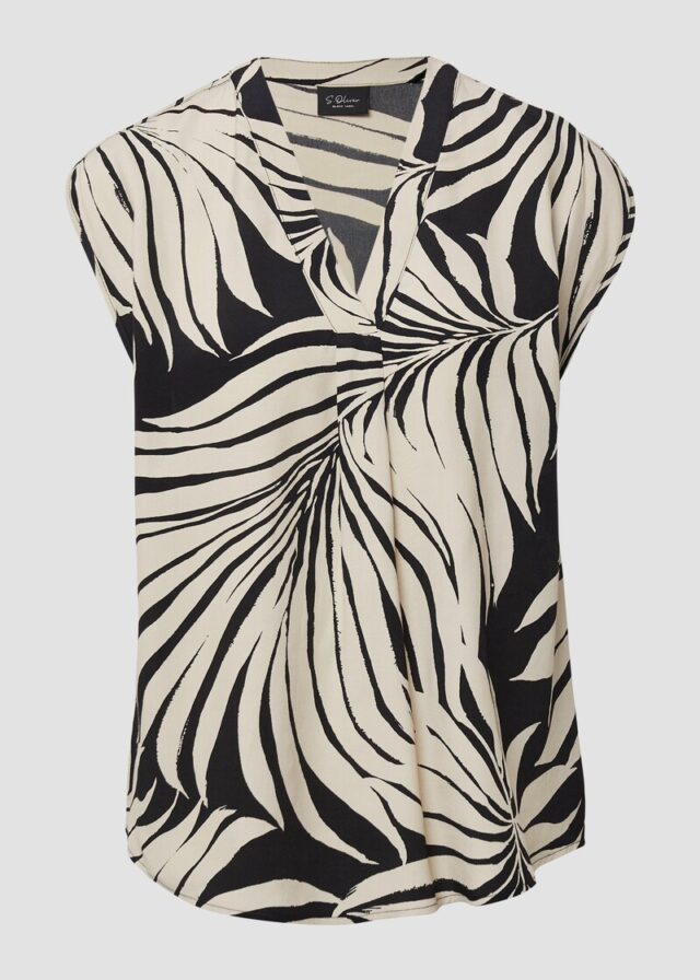 Fließende Viskosebluse mit floralem Print