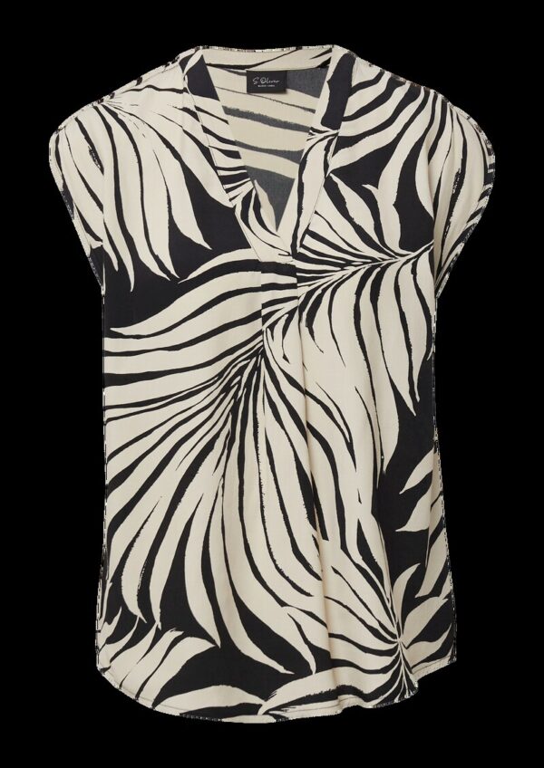 Fließende Viskosebluse mit floralem Print