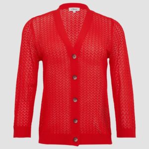 Ajour-Strickjacke aus Viskosemix