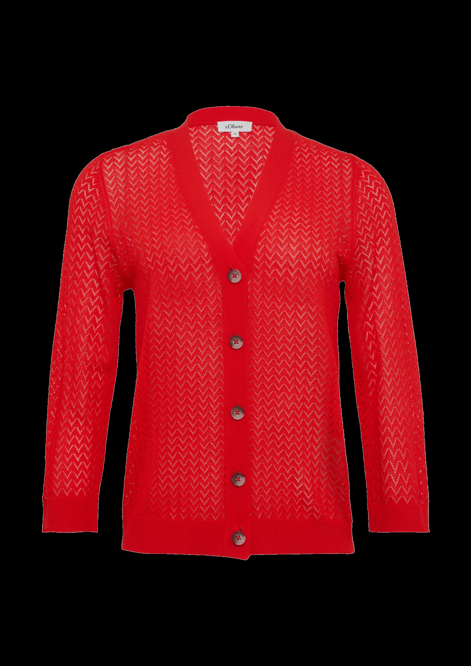 Ajour-Strickjacke aus Viskosemix