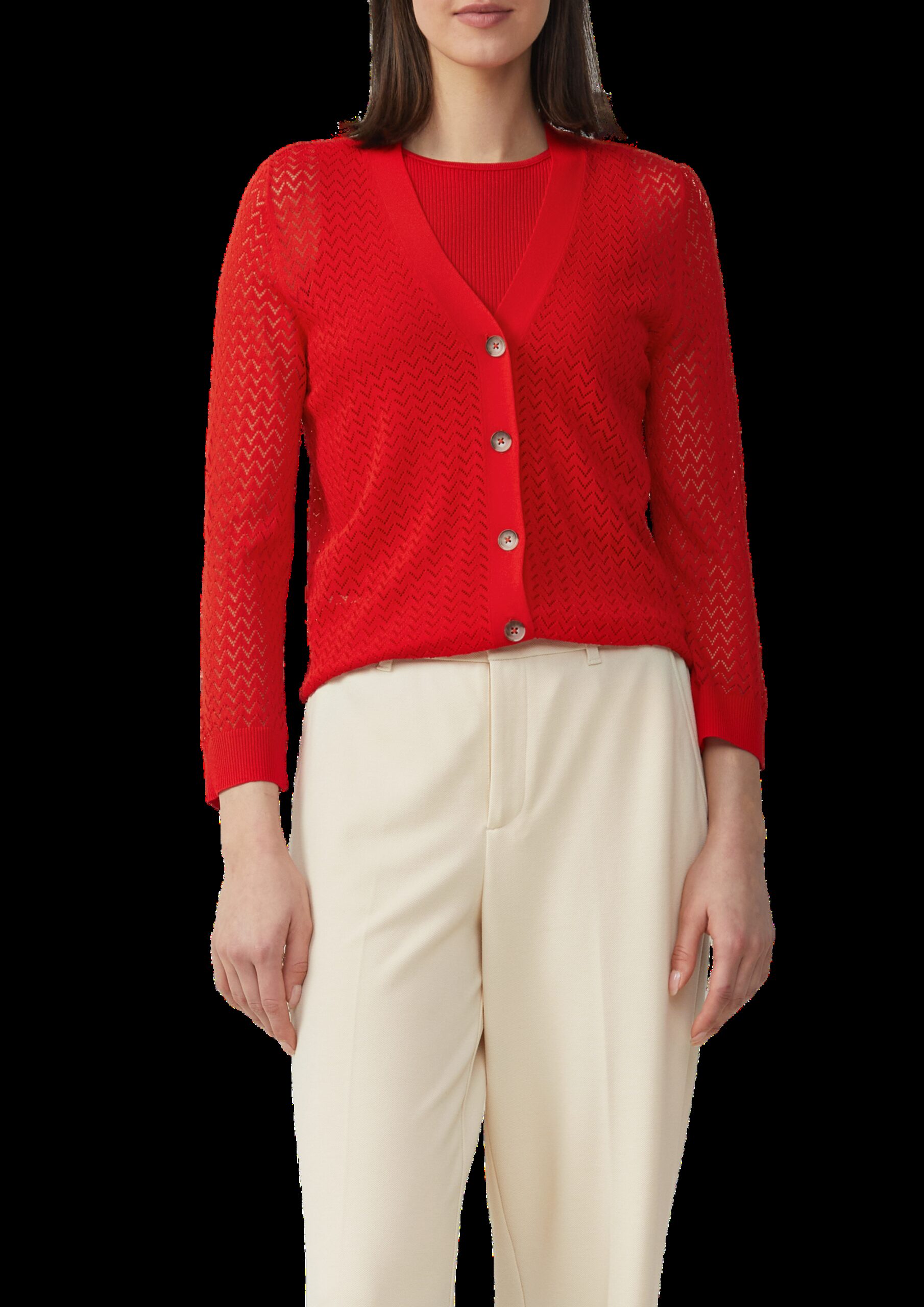 Ajour-Strickjacke aus Viskosemix